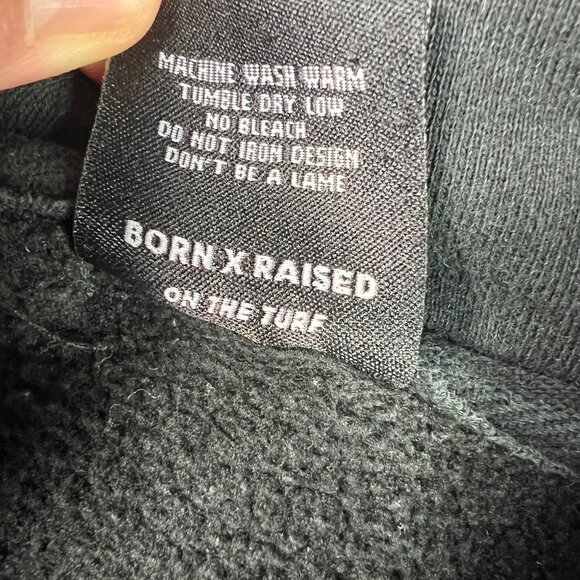 Born & Raised Streetwear Sweatshirt Men Large Black Faded Double Sided Hoodie - Picture 7 of 16